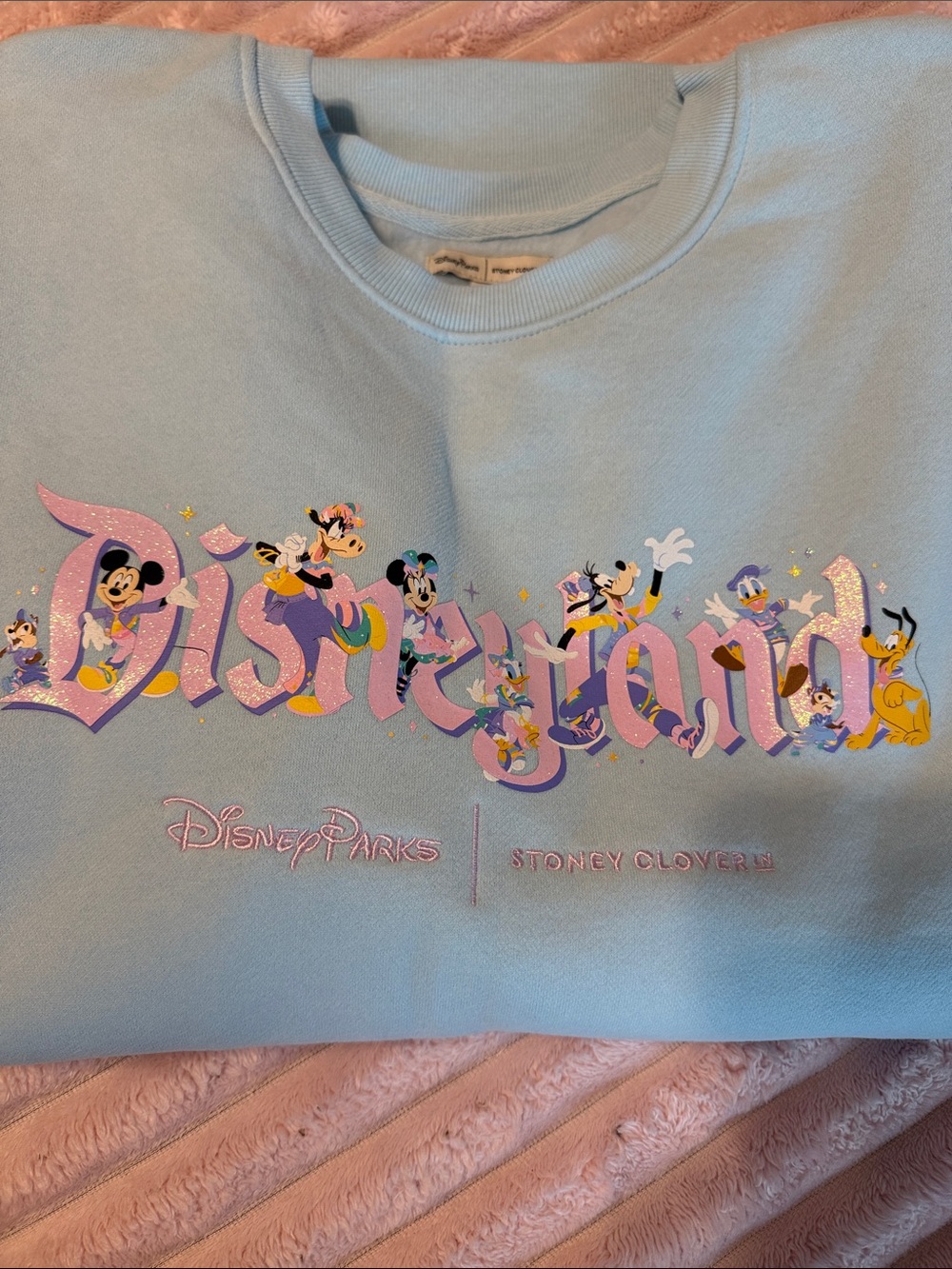 Stoney Clover Pastel Blue Disneyland Character Crewneck Sweatshirt - Picture 6 of 6